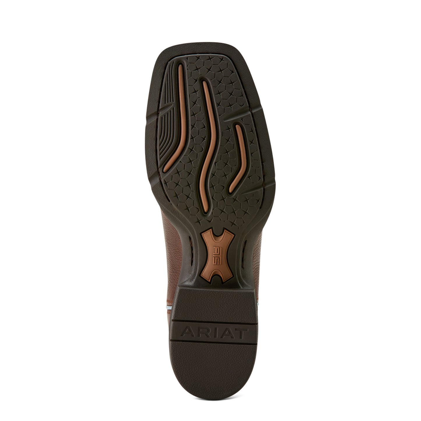 Ariat Ladies Round Up Filly Oiled Teak Wide Square Toe Western Boot 10064073