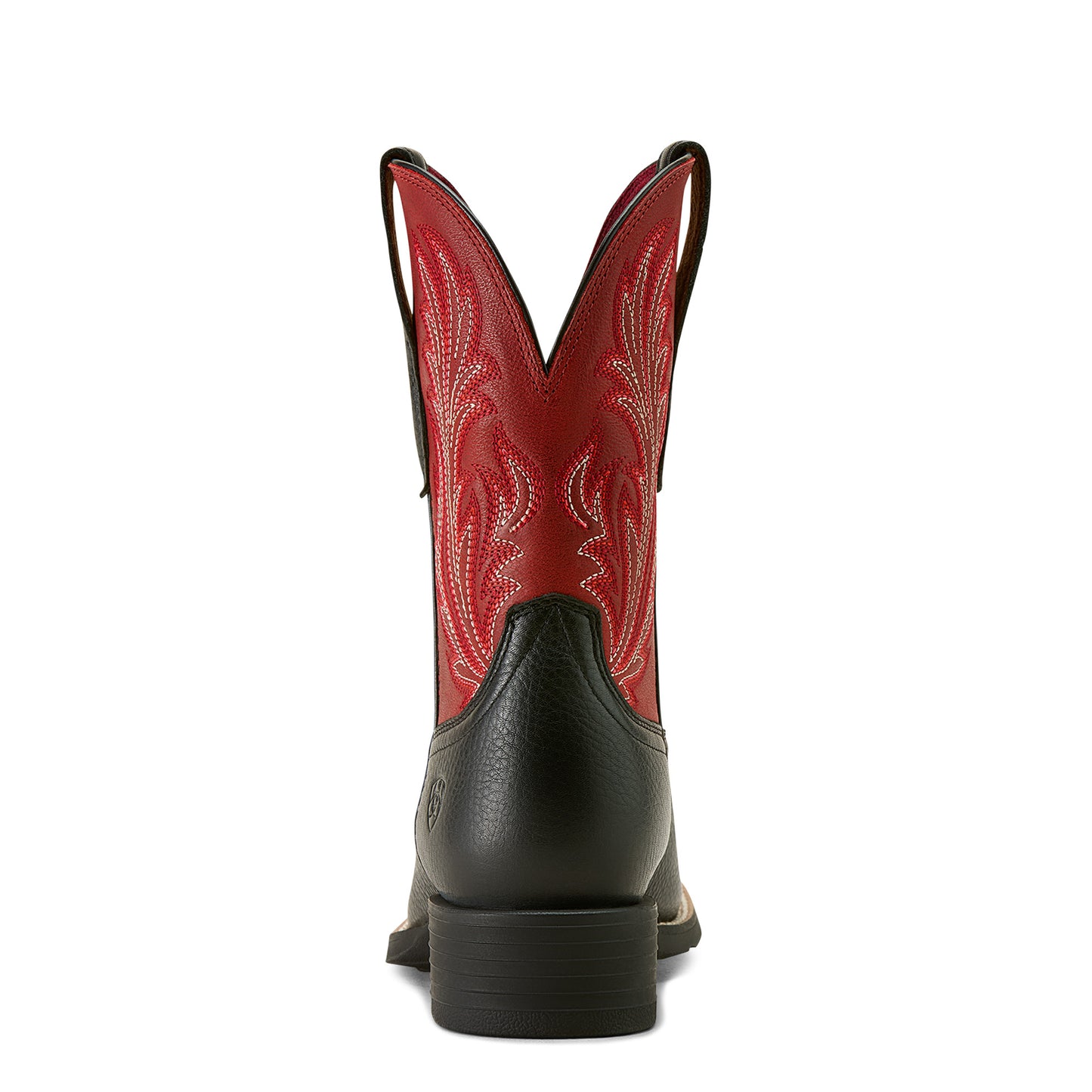 Ariat Ladies Round Up Filly Black Deertan Wide Square Toe Western Boot 10064075