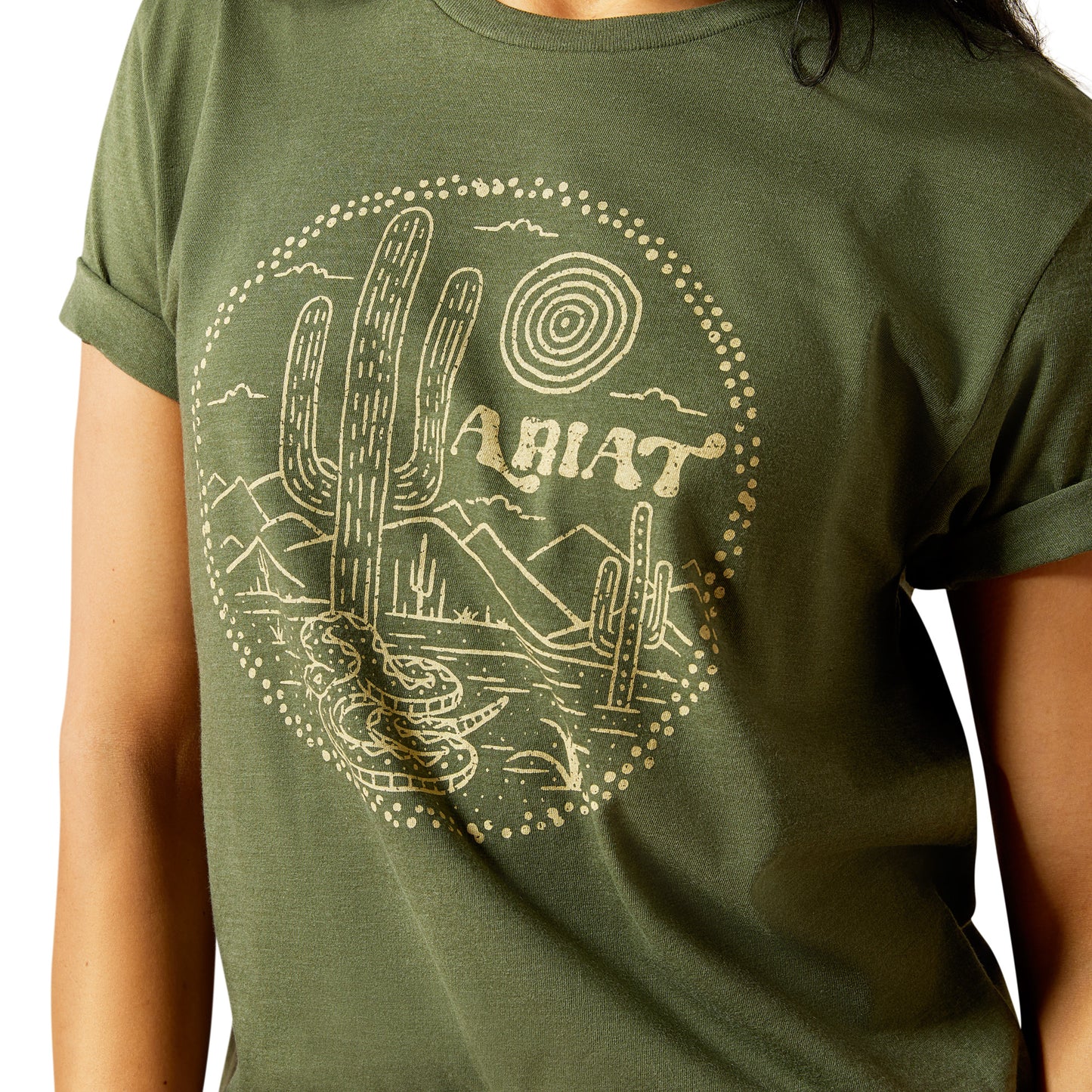 Ariat Ladies Desert Snake Olive Green T-Shirt 10064095