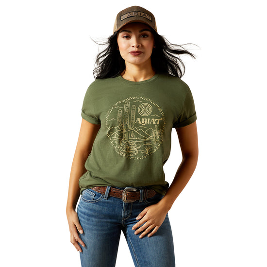 Ariat Ladies Desert Snake Olive Green T-Shirt 10064095