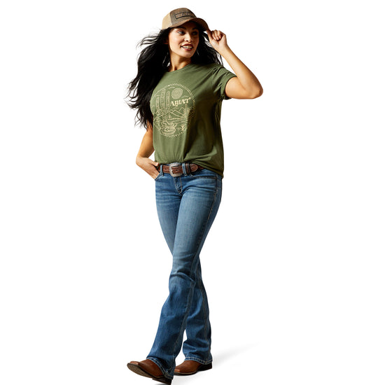 Ariat Ladies Desert Snake Olive Green T-Shirt 10064095