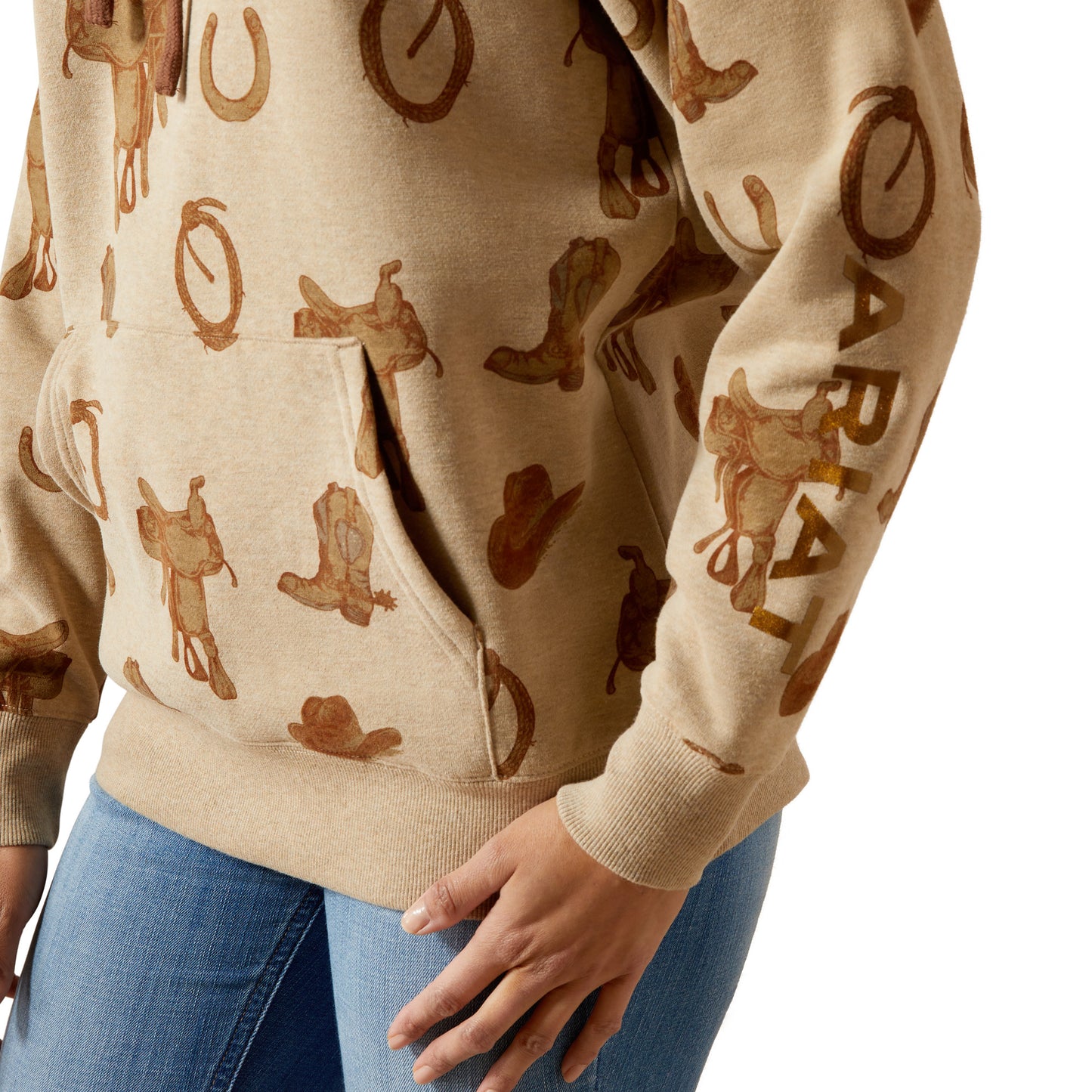 Ariat Ladies Logo 2.0 Savannah Tan Heather Hoodie 10065823