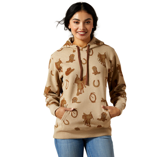 Ariat Ladies Logo 2.0 Savannah Tan Heather Hoodie 10065823