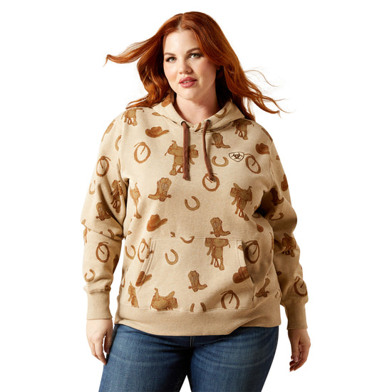 Ariat Ladies Logo 2.0 Savannah Tan Heather Hoodie 10065823