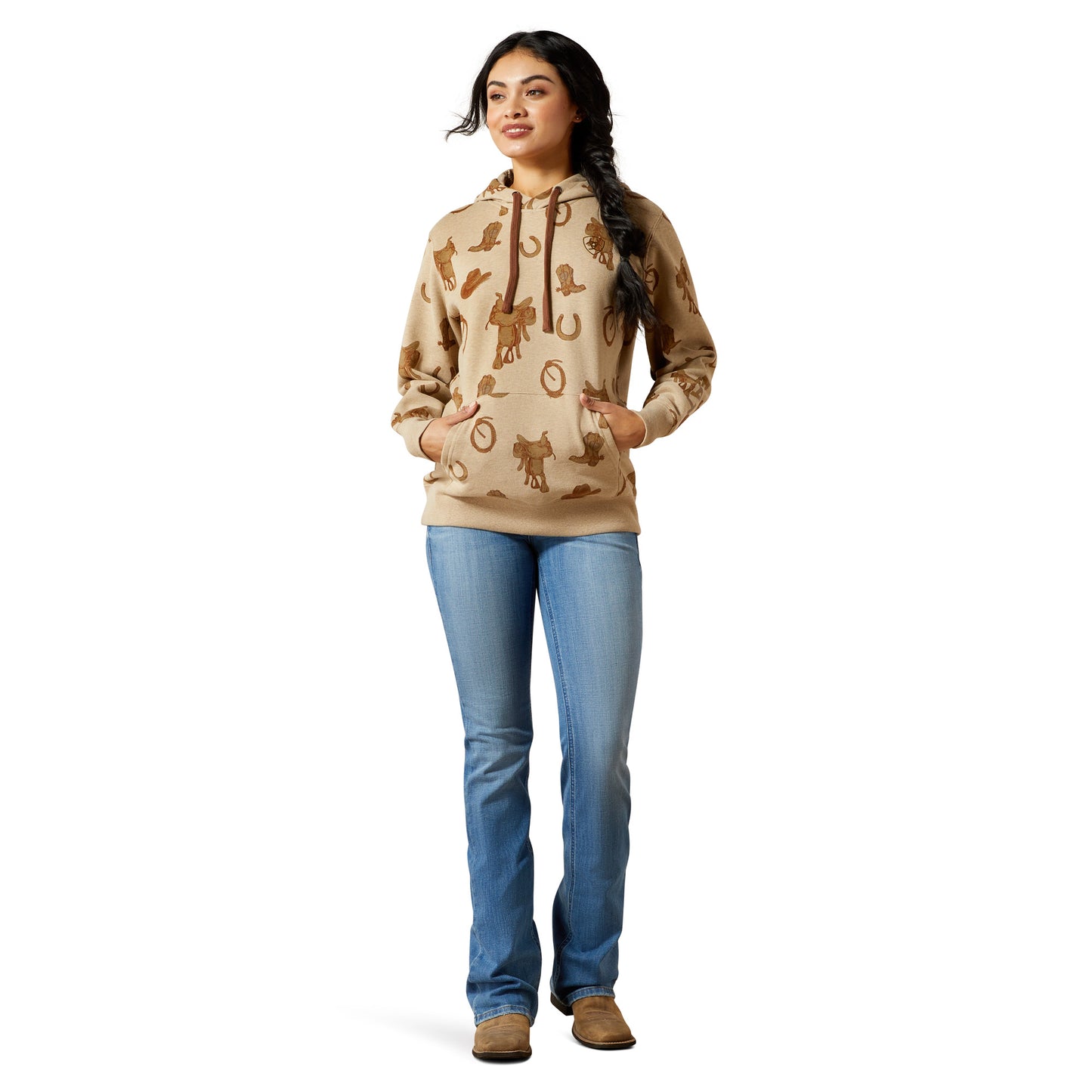 Ariat Ladies Logo 2.0 Savannah Tan Heather Hoodie 10065823