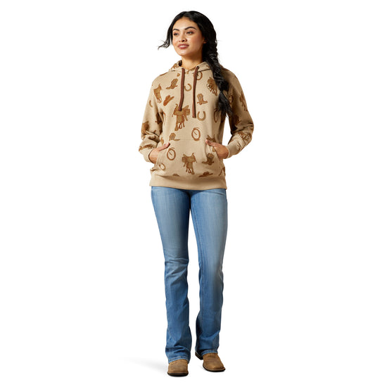 Ariat Ladies Logo 2.0 Savannah Tan Heather Hoodie 10065823