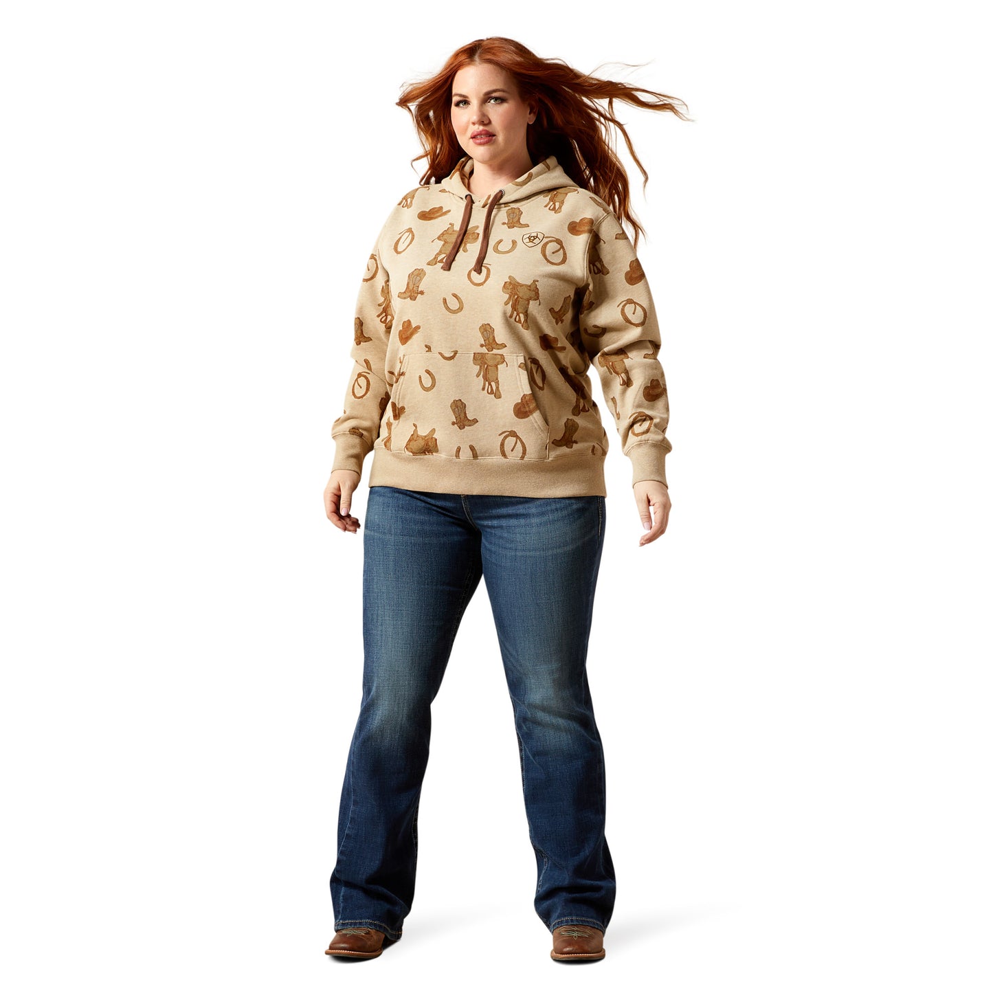 Ariat Ladies Logo 2.0 Savannah Tan Heather Hoodie 10065823