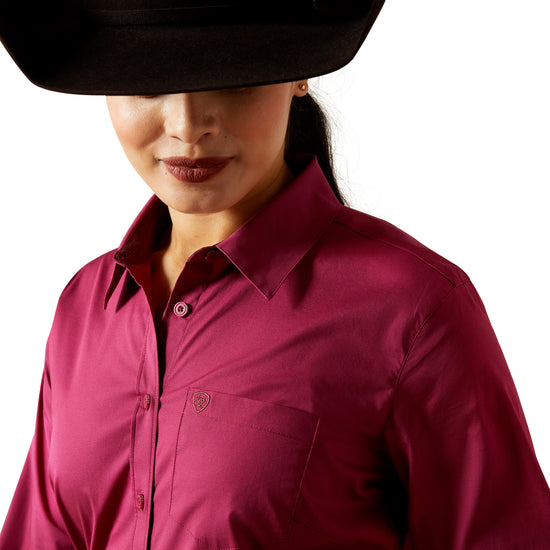 Ariat Ladies Kirby Stretch Beaujolais Pink Button Shirt 10065844
