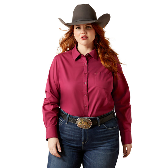 Ariat Ladies Kirby Stretch Beaujolais Pink Button Shirt 10065844