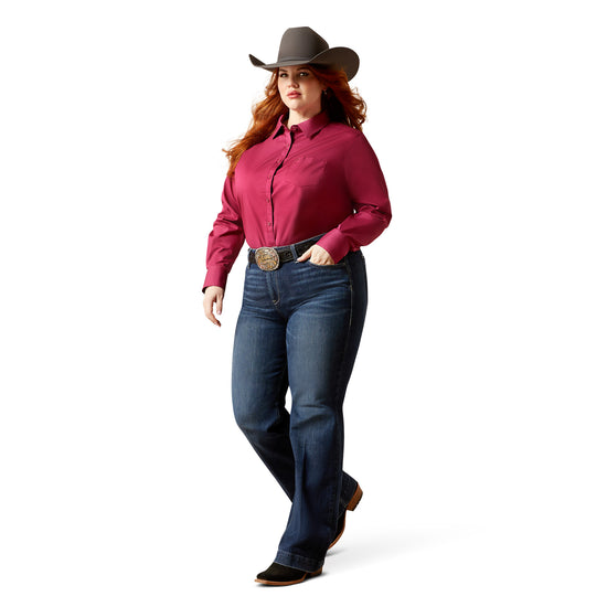 Ariat Ladies Kirby Stretch Beaujolais Pink Button Shirt 10065844