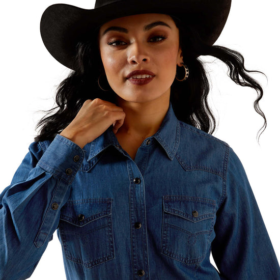 Ariat Ladies True Blue Vintage Indigo Snap Shirt 10065864