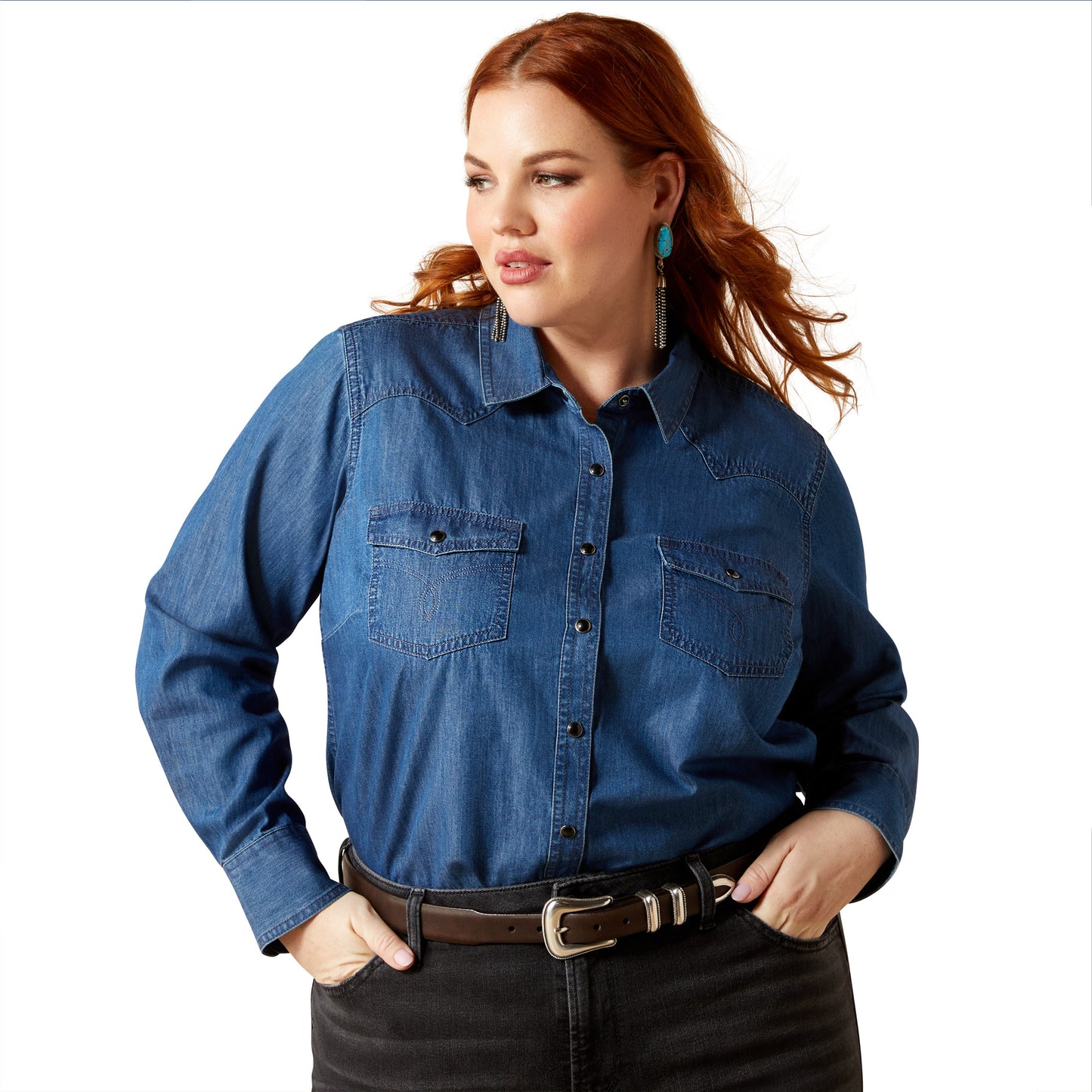 Ariat Ladies True Blue Vintage Indigo Snap Shirt 10065864