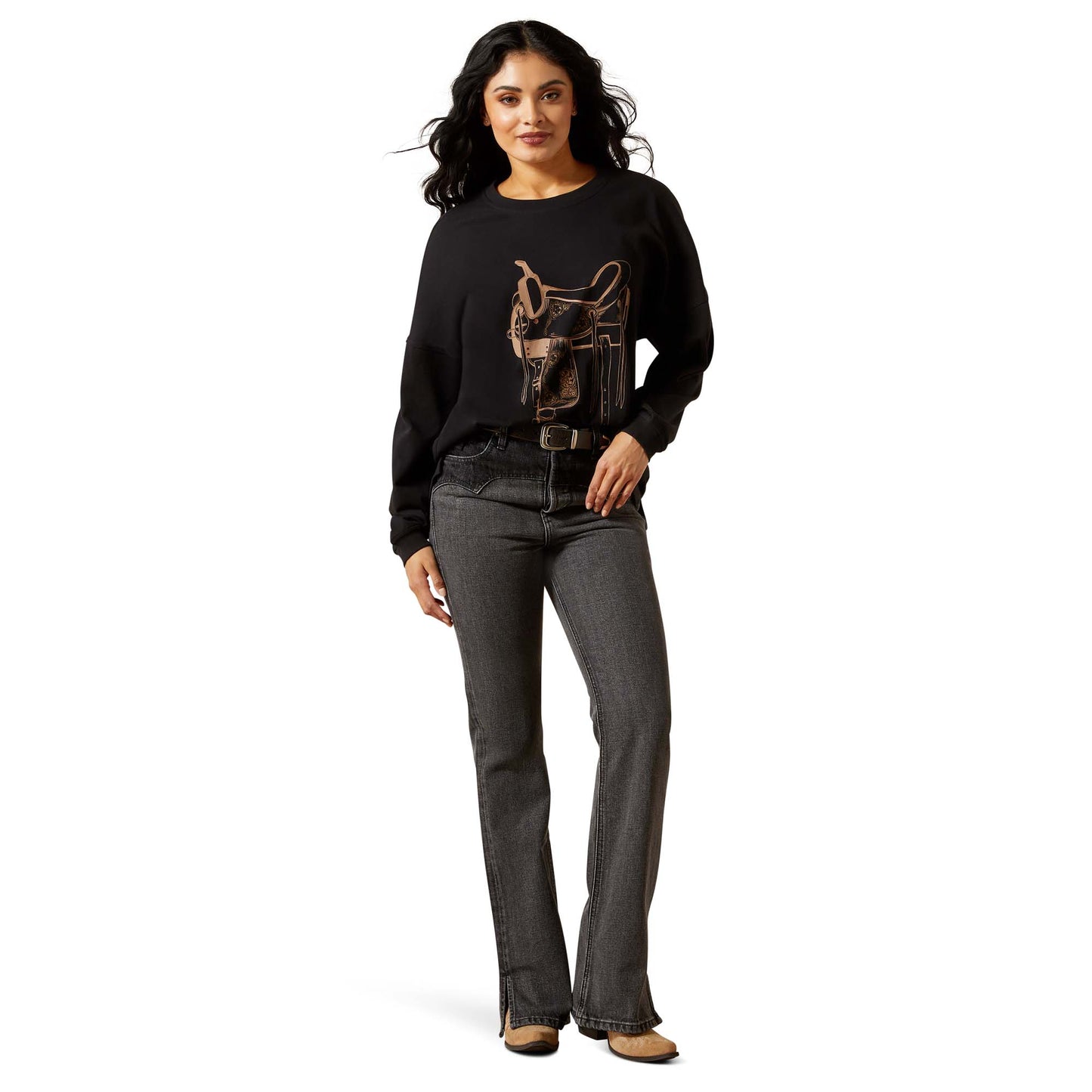 Ariat Ladies Black Canvas Oversized T-Shirt 10065867