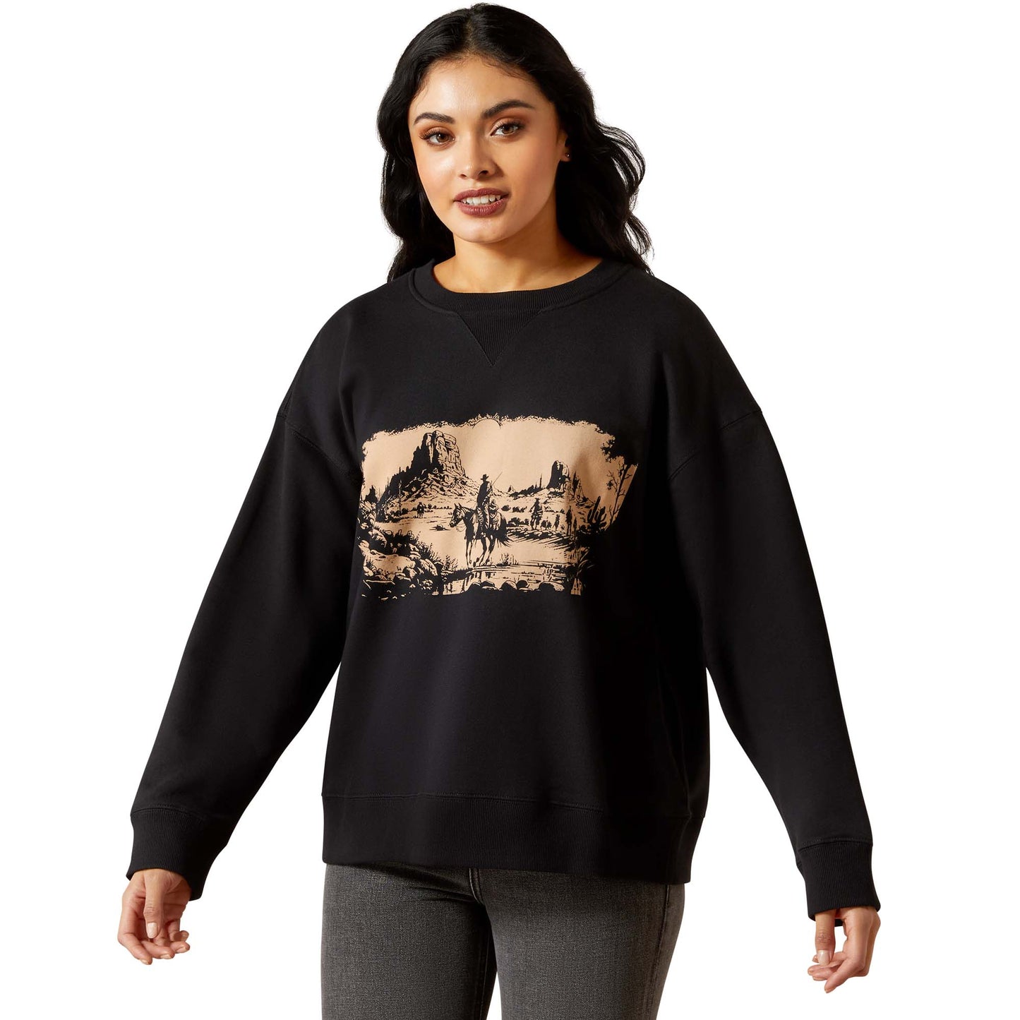 Ariat Ladies Outlaw Black Oversized Sweatshirt 10065871