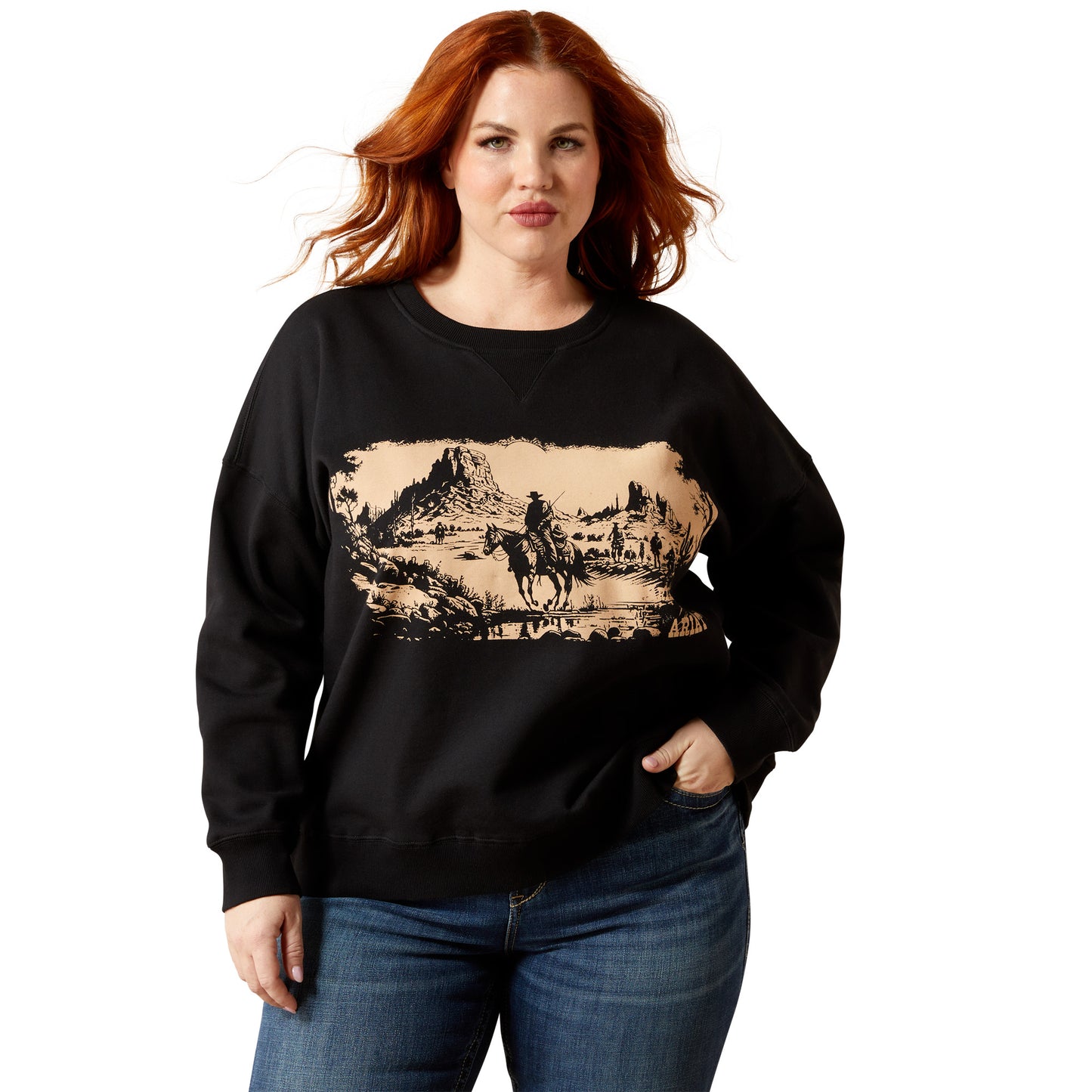 Ariat Ladies Outlaw Black Oversized Sweatshirt 10065871