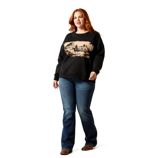 Ariat Ladies Outlaw Black Oversized Sweatshirt 10065871