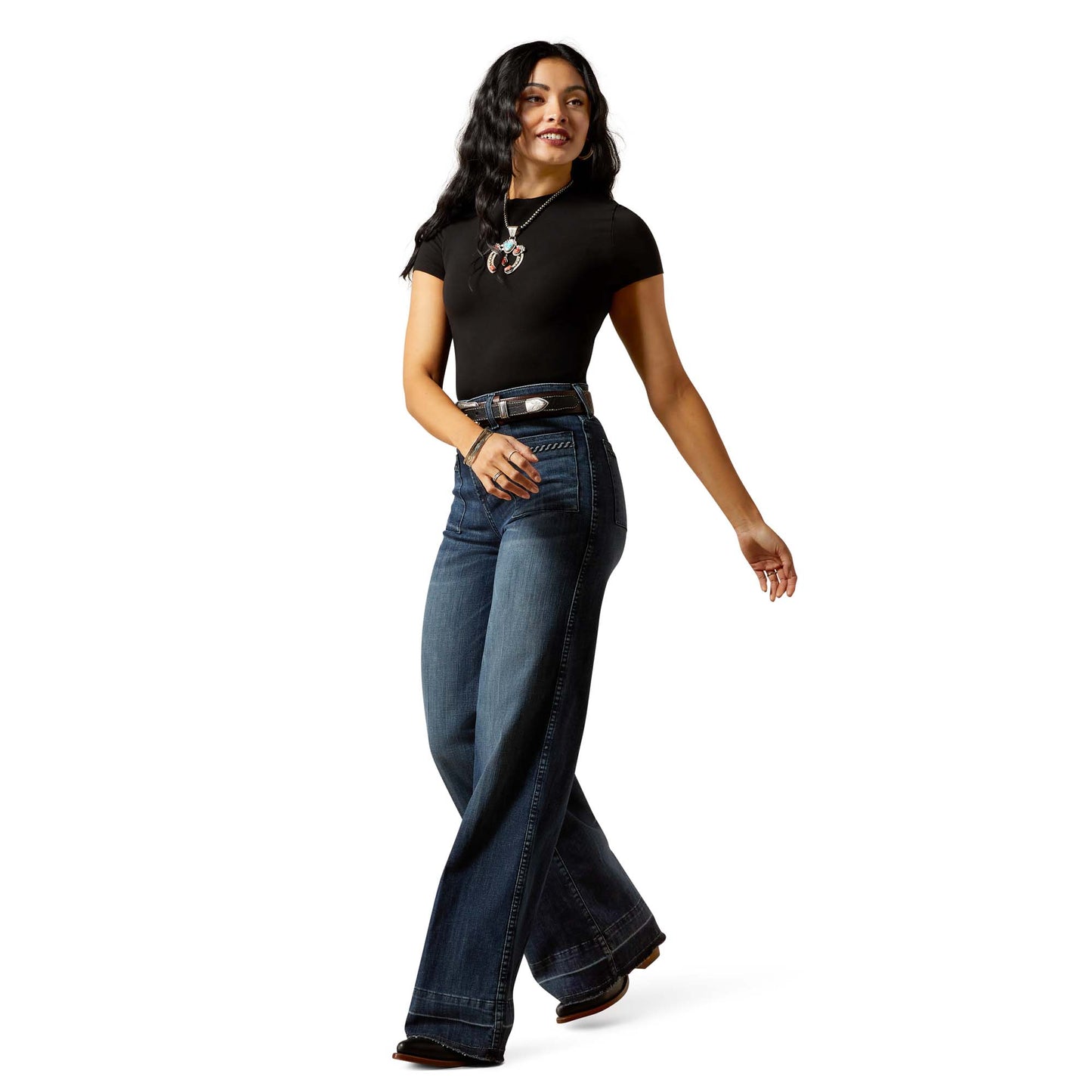 Ariat Ladies Ultra High Rise Jill Wide Leg Blue Jean 10065915