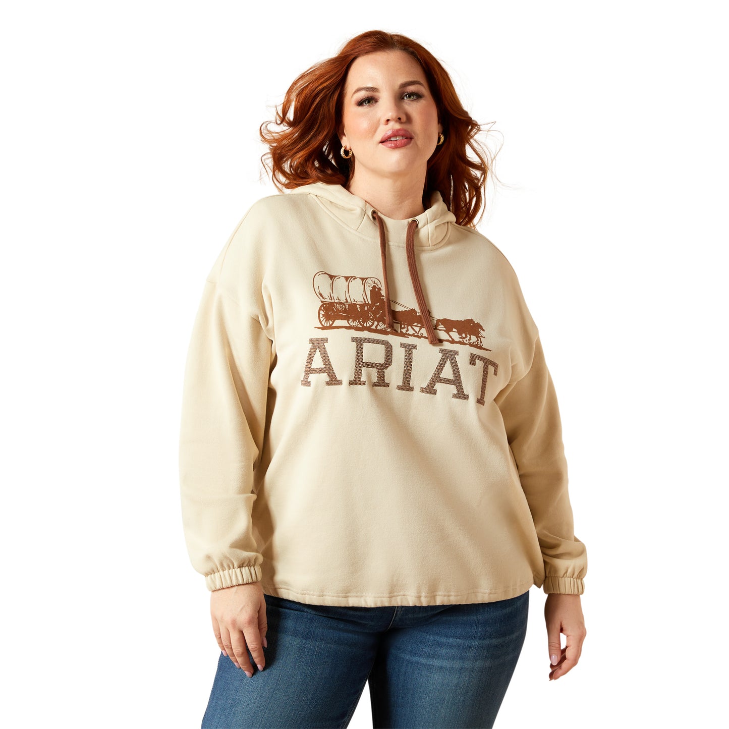 Ariat Ladies Essential Oyster Grey Western Carriage Hoodie 10065939