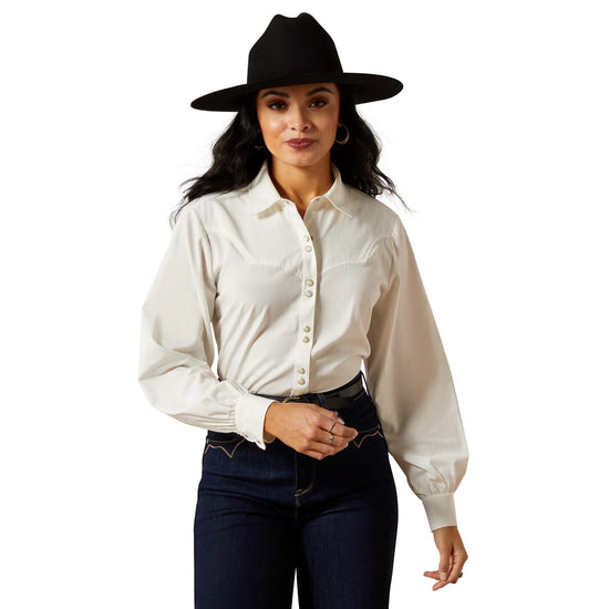 Ariat Ladies Jolie White Alyssum Western Snap Shirt 10065940