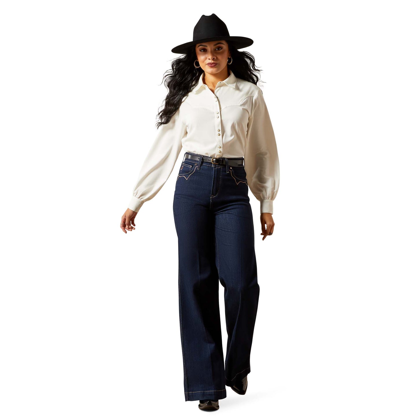 Ariat Ladies Jolie White Alyssum Western Snap Shirt 10065940