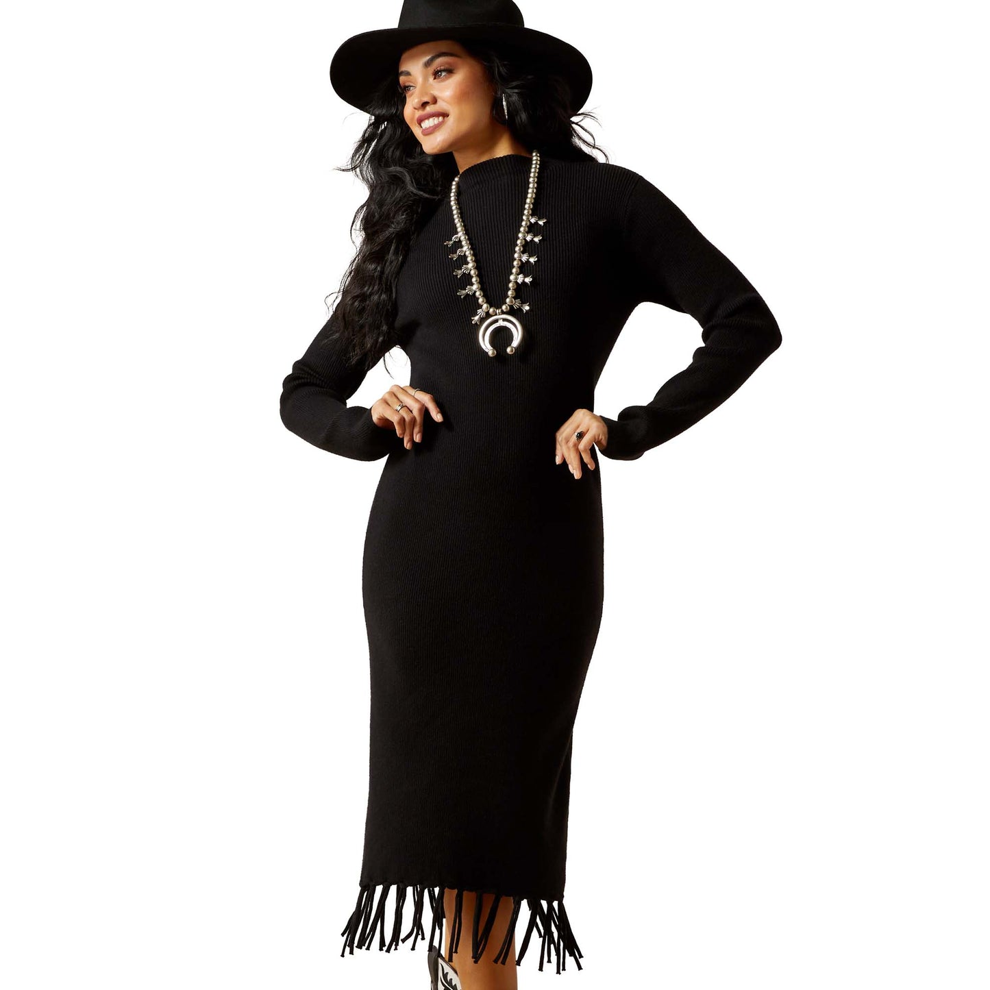 Ariat Ladies Alicia Black Sweater Midi Dress 10065954 Ariat Ladies Alicia Black Sweater Midi Dress 10065954