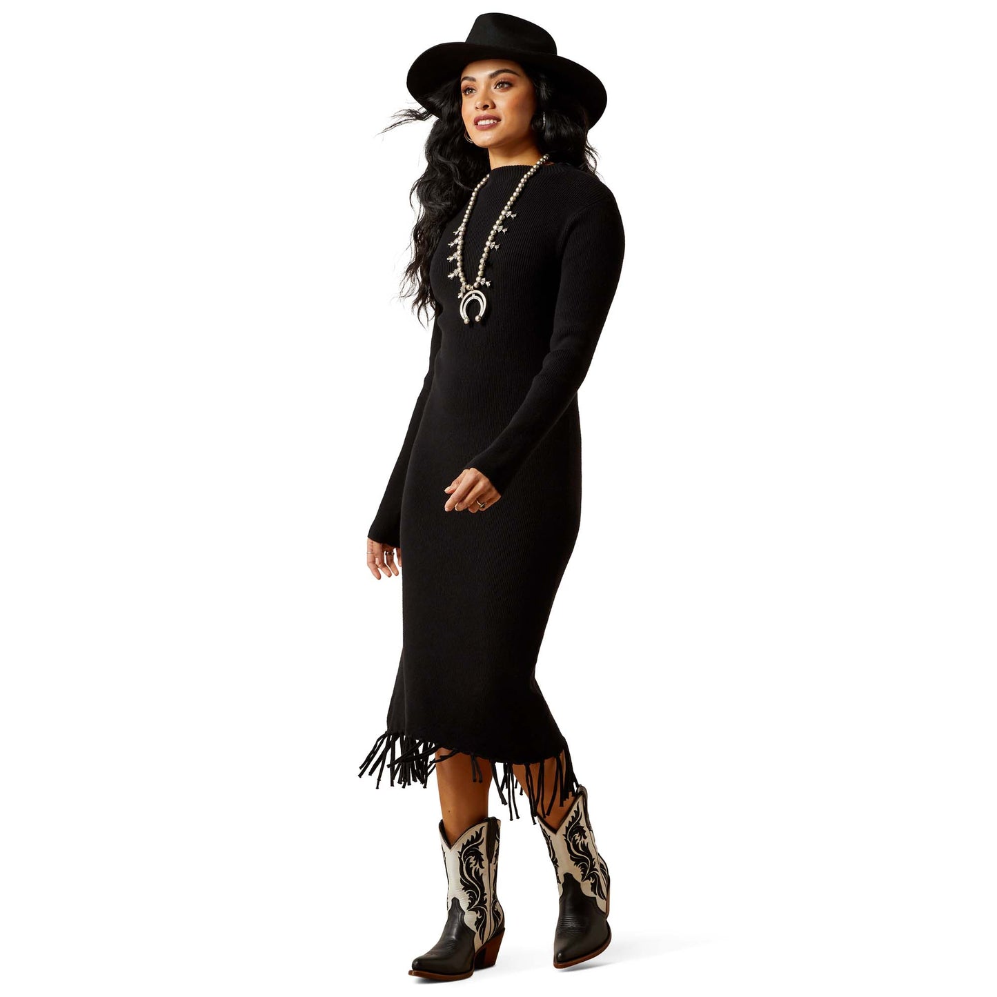 Ariat Ladies Alicia Black Sweater Midi Dress 10065954 Ariat Ladies Alicia Black Sweater Midi Dress 10065954