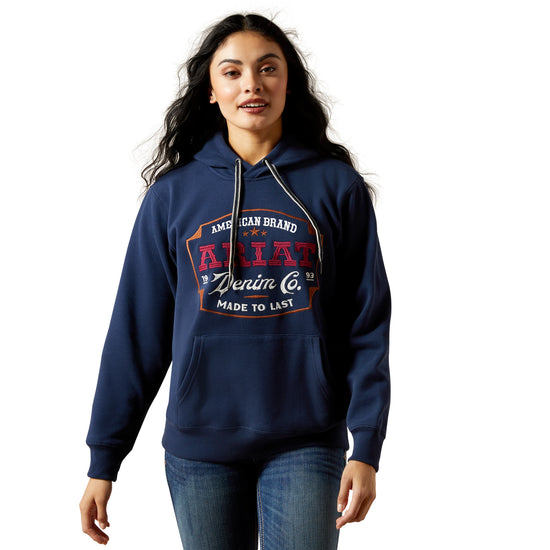 Ariat Ladies Emblem Dress Blue Fleece Hoodie 10065959