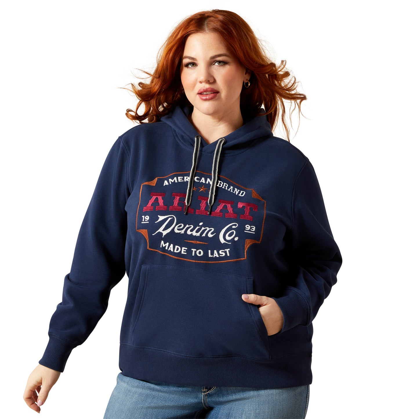 Ariat Ladies Emblem Dress Blue Fleece Hoodie 10065959