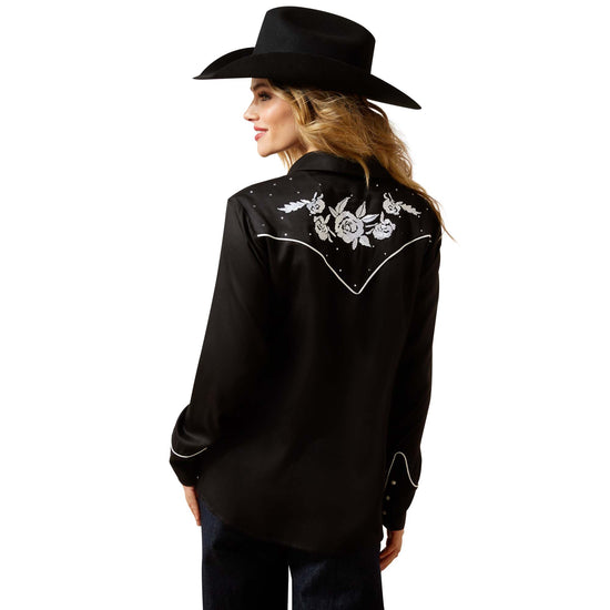 Ariat Ladies Black Viva Rodeo Embroidered Snap Shirt 10065968