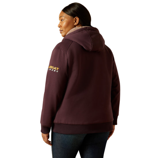 Ariat Ladies Rebar All Weather Sherpa Full Zip Fudge Hoodie 10062329
