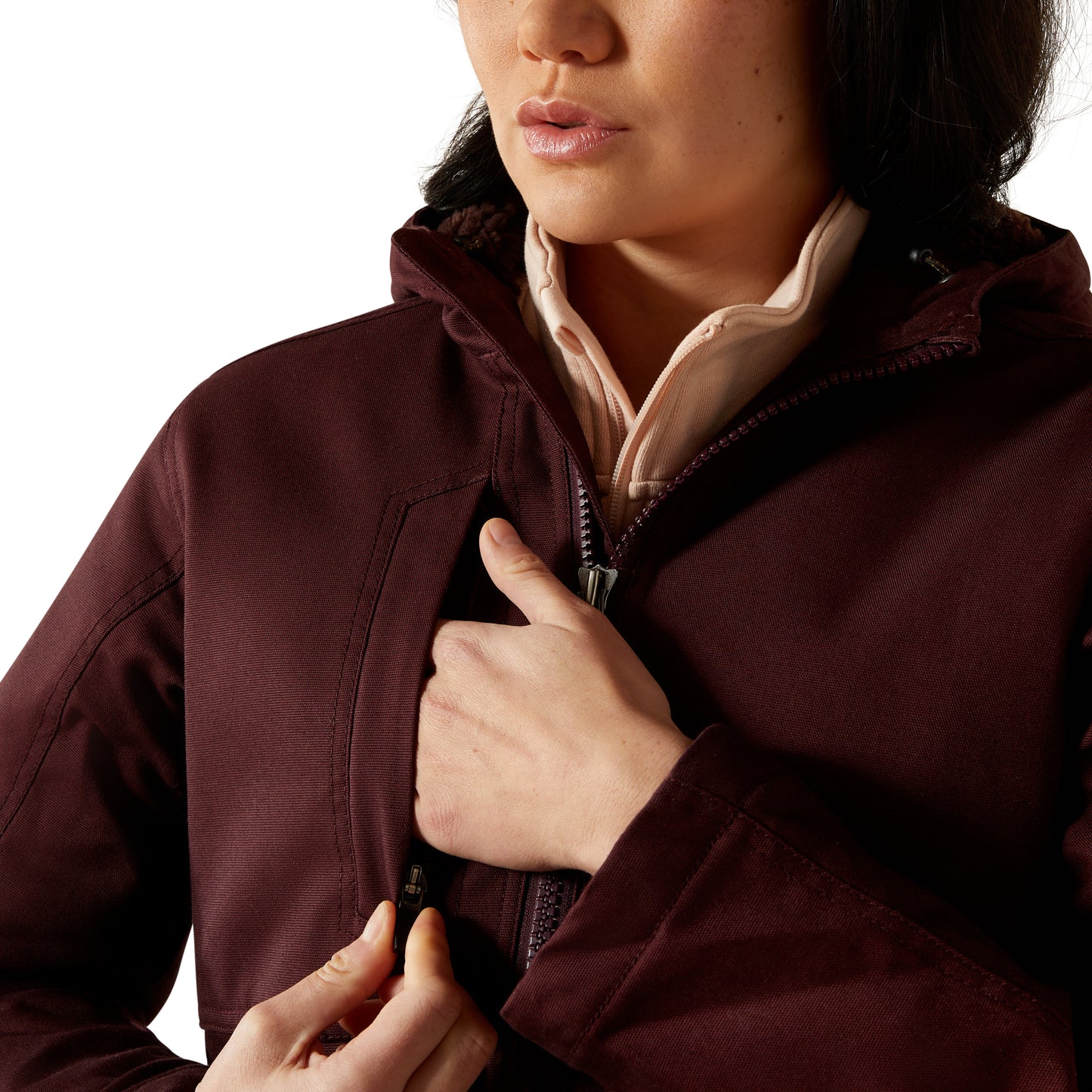 Ariat Ladies Rebar DuraCanvas Fudge Brown Insulated Jacket 10062655