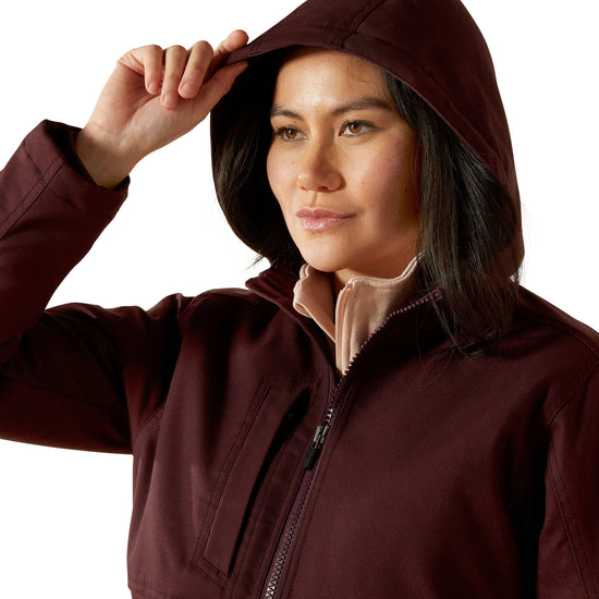 Ariat Ladies Rebar DuraCanvas Fudge Brown Insulated Jacket 10062655