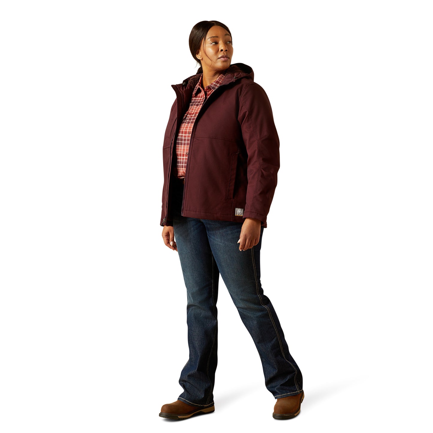 Ariat Ladies Rebar DuraCanvas Fudge Brown Insulated Jacket 10062655