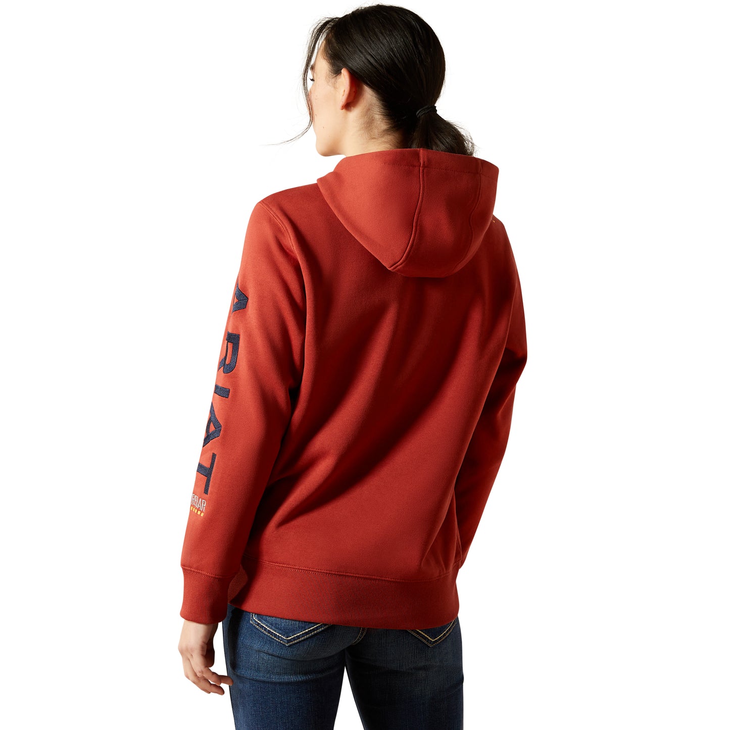 Ariat Ladies Rebar Barn Red & Navy Graphic Hoodie 10062661