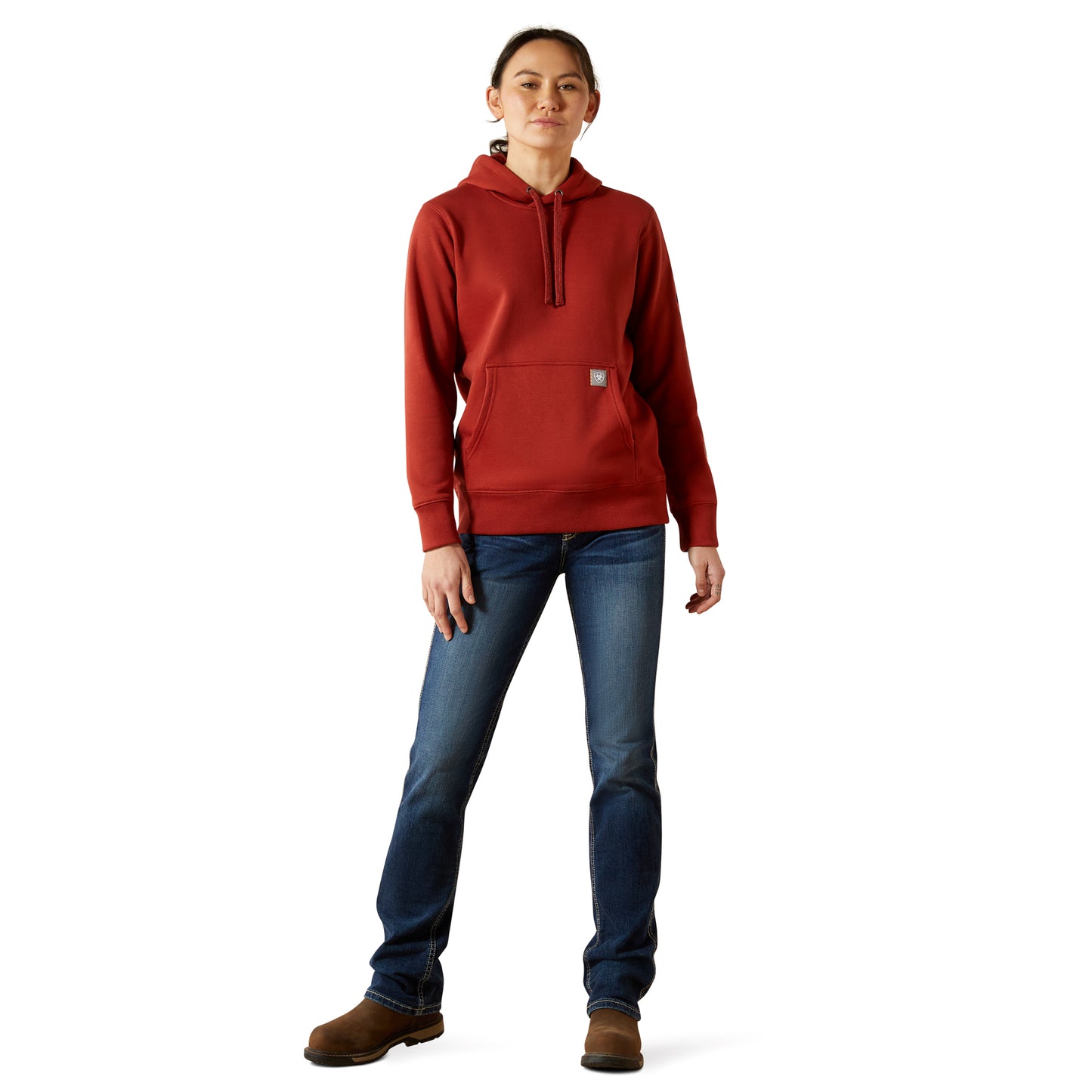 Ariat Ladies Rebar Barn Red & Navy Graphic Hoodie 10062661