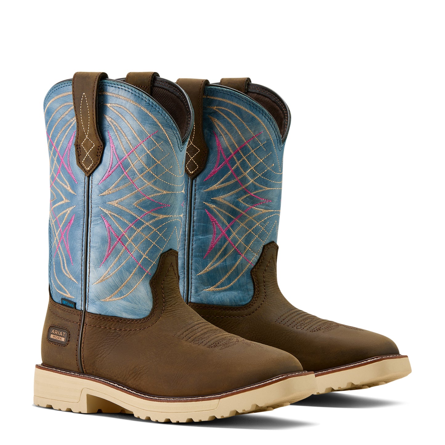 Ariat Ladies Activator Waterproof Dark Brown Wide Square Toe Work Boot 10063855