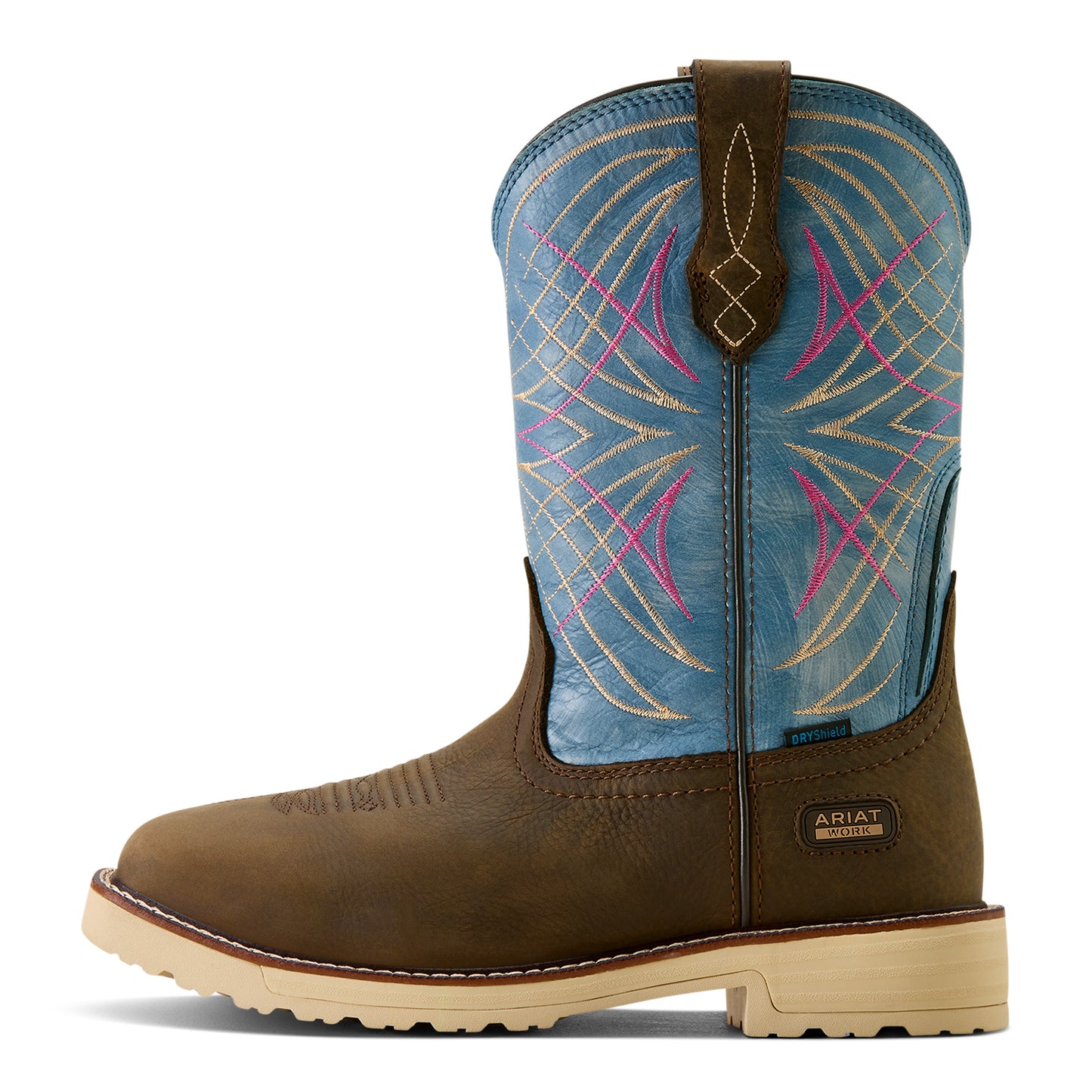 Ariat Ladies Activator Waterproof Dark Brown Wide Square Toe Work Boot 10063855