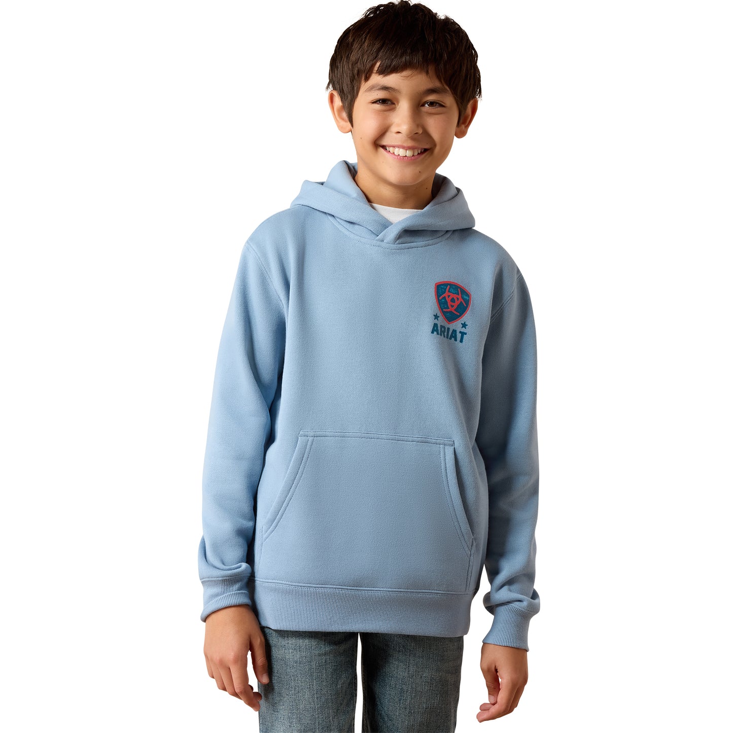 Ariat Youth Boy's Freedom Eagle Light Denim Hoodie 10079361