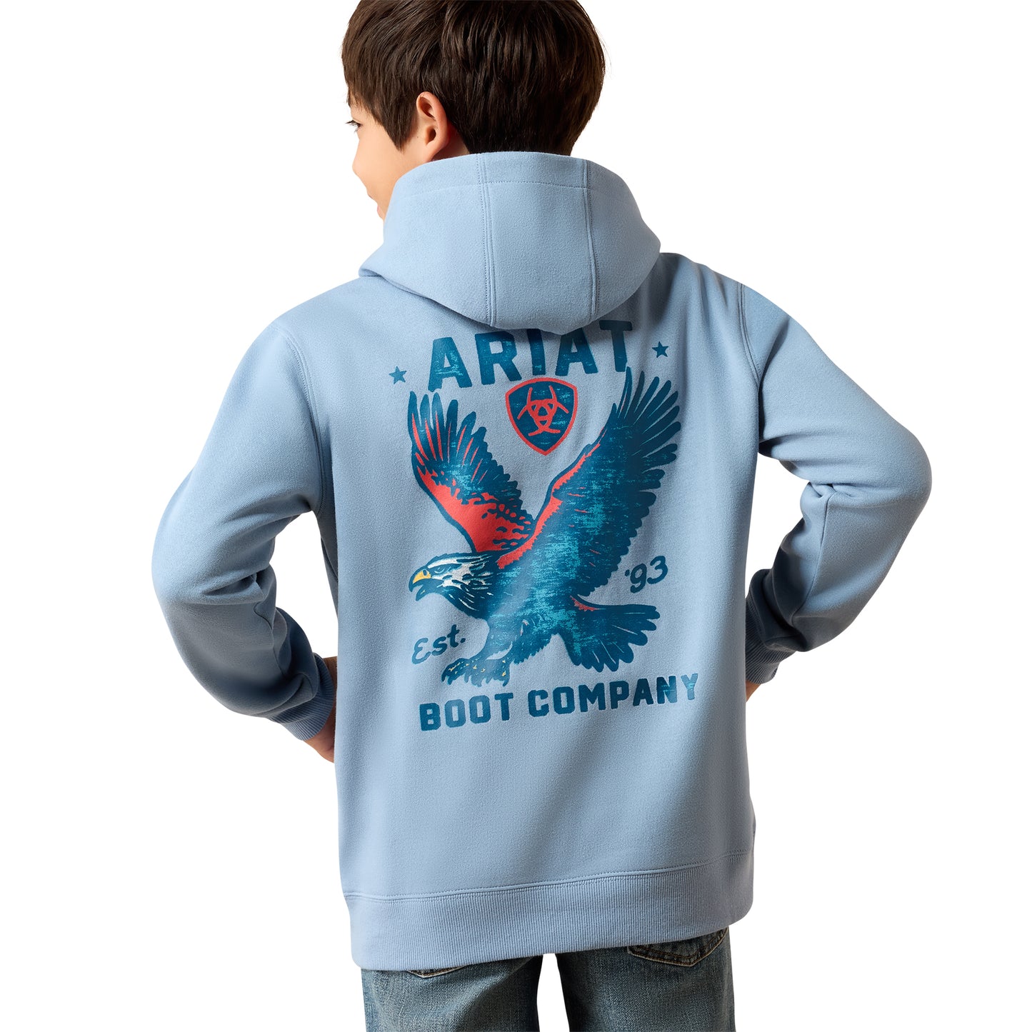 Ariat Youth Boy's Freedom Eagle Light Denim Hoodie 10079361