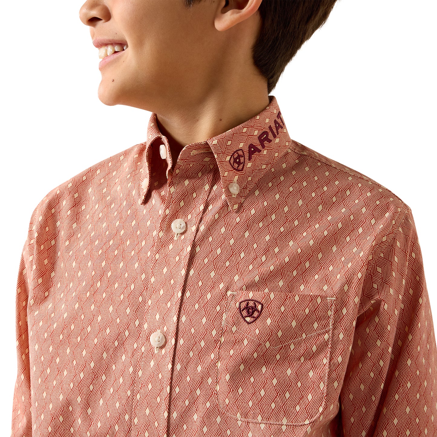 Ariat Youth Boy's Team Dixon Ketchup Geo Print Classic Fit Shirt 10079373