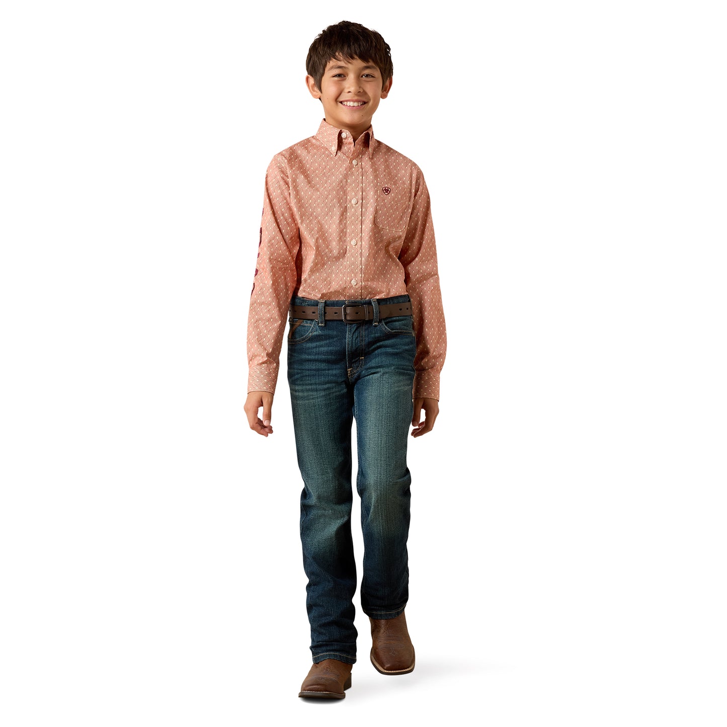 Ariat Youth Boy's Team Dixon Ketchup Geo Print Classic Fit Shirt 10079373