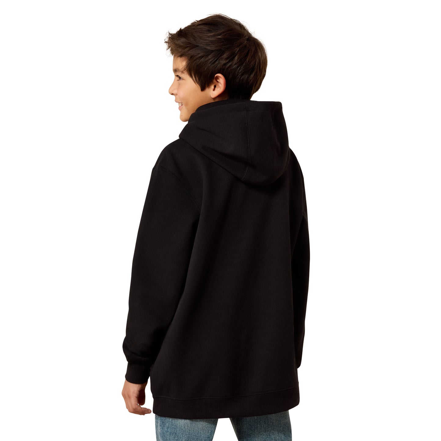 Ariat Youth Boy's Bison Bureau Black Fleece Hoodie 10079495