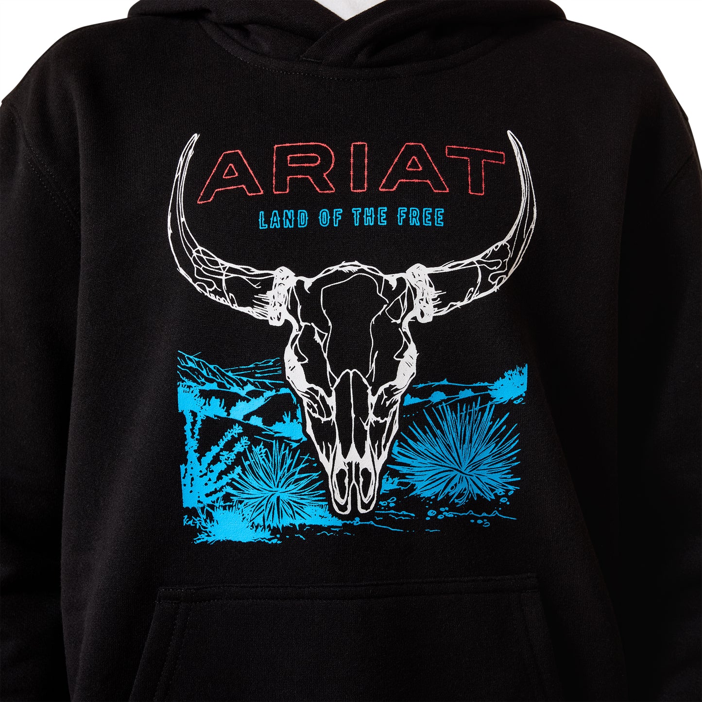 Ariat Youth Boy's Bison Bureau Black Fleece Hoodie 10079495