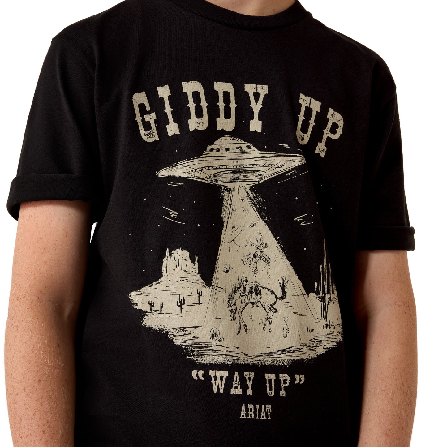 Ariat Youth Boy's Cowboy Way Up Black T-Shirt 10079497