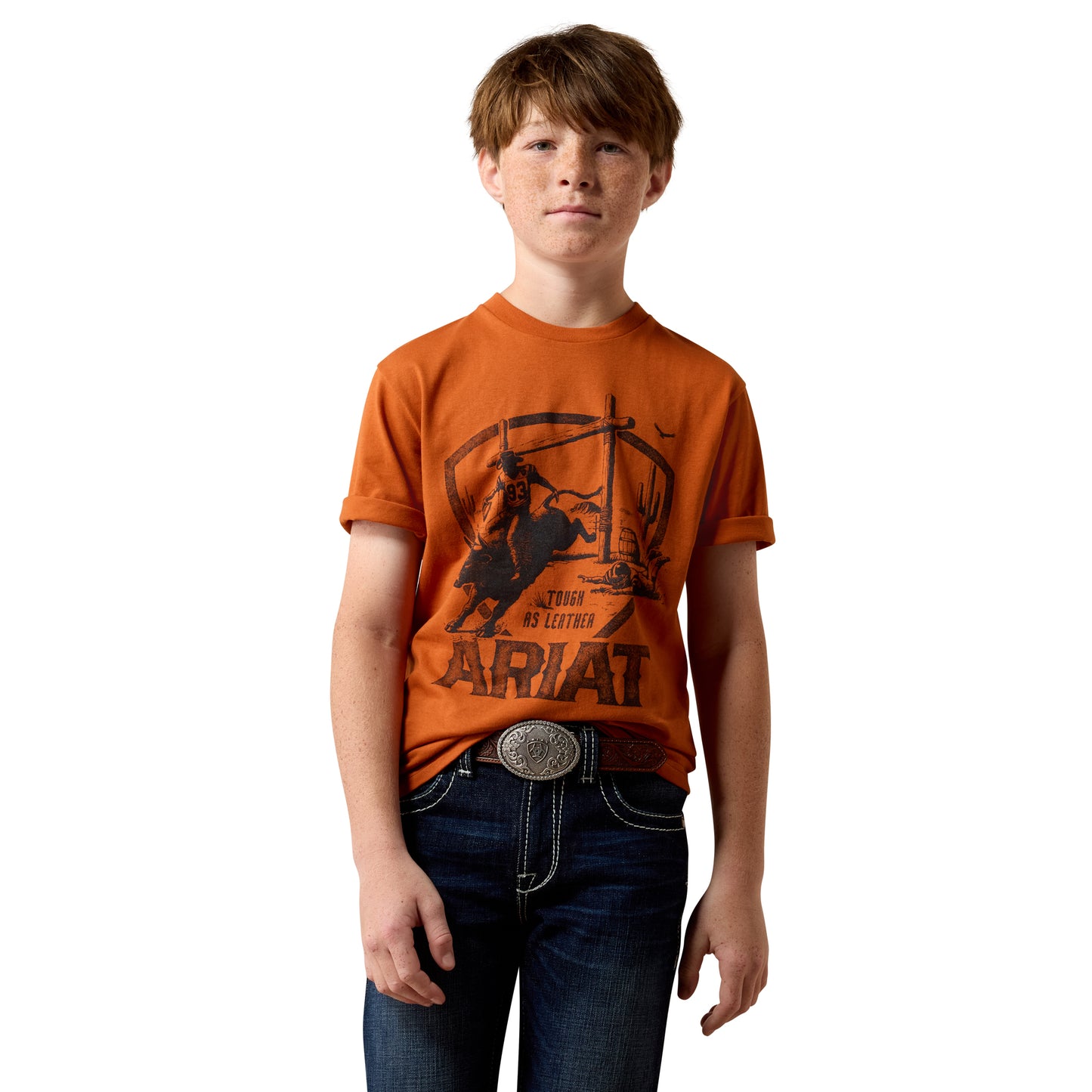 Ariat Youth Boy's Tough As Leather Bombay Brown T-Shirt 10079529
