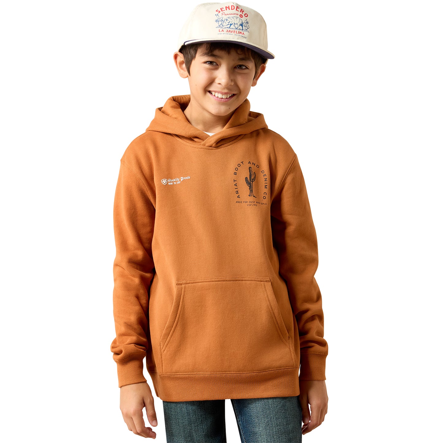Ariat Youth Boy's Cowboy Tough Adobe Fleece Hoodie 10079566