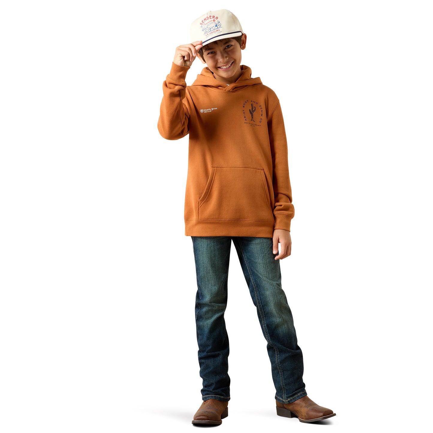 Ariat Youth Boy's Cowboy Tough Adobe Fleece Hoodie 10079566
