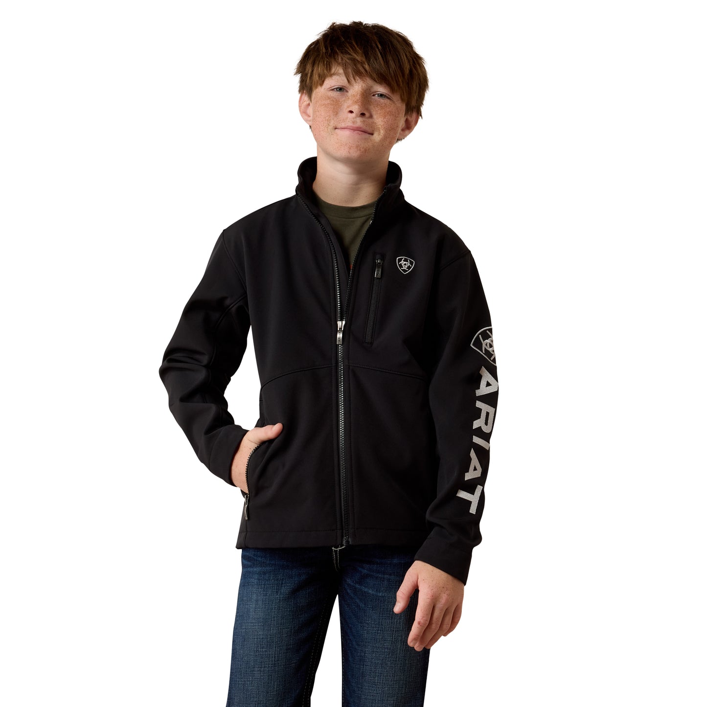 Ariat Youth Boy's Logo Black Softshell Jacket 10079694