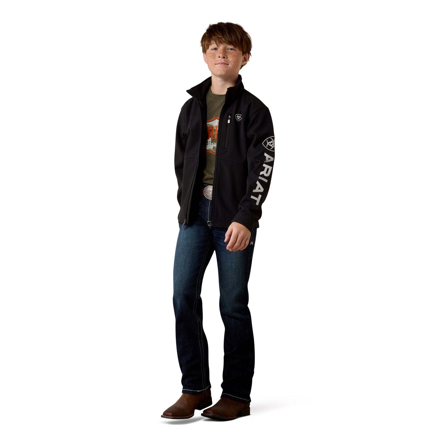Ariat Youth Boy's Logo Black Softshell Jacket 10079694