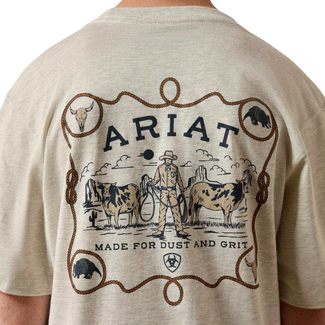 Ariat Youth Boy's Bandana Bandit Oatmeal Heather T-Shirt 10080585 detail01